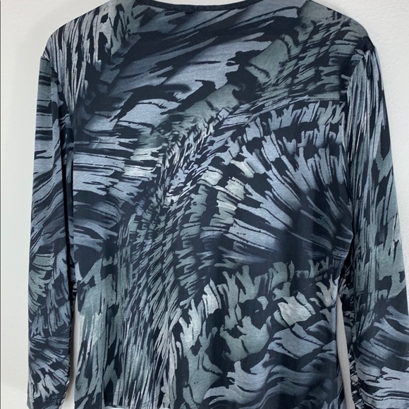 Lundstrom Collection Gray Stretch Floral Blouse L - Picture 5 of 5